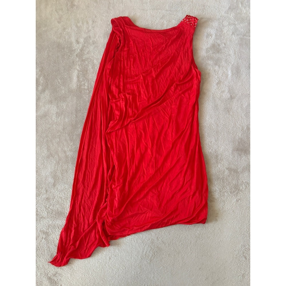 Versace for H&M One Shoulder Dress Party Cocktail Red Rhinestone Size 6‎